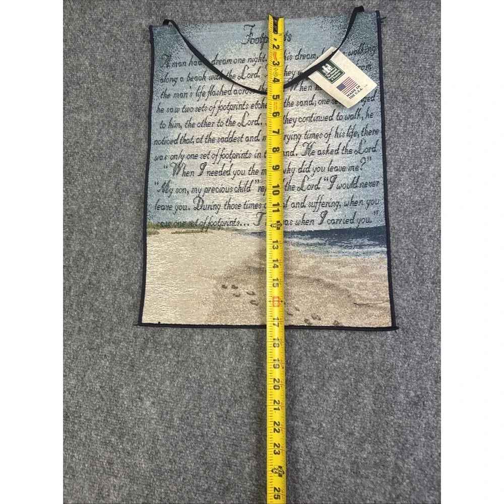 Manual Woodworkers & Weavers Hanging Tapestry With Hanger New Footprints Poem